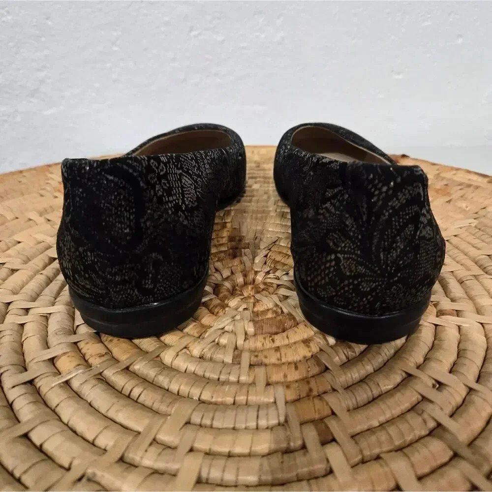 SAS Scenic Metallic Floral Print Ballet Flats 7 Wide - Picture 5 of 11